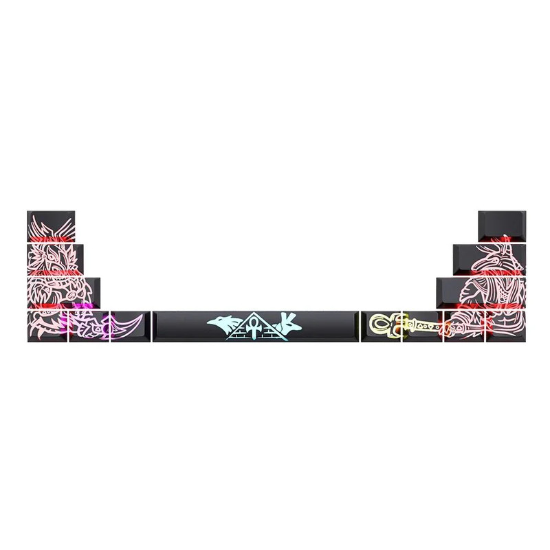 CableMod Premium ABS Laser Modifier Keycap Set - CM Egypt Horus vs Seth (Black, OEM Profile, ANSI, 14 Keys) - أكسسوار لوحة مفاتيح